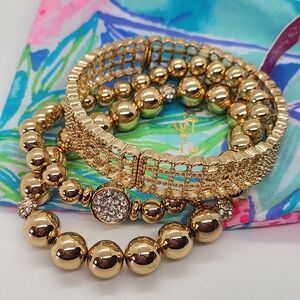 Lilly Pulitzer Gold Divine Stretch Bracelet Set